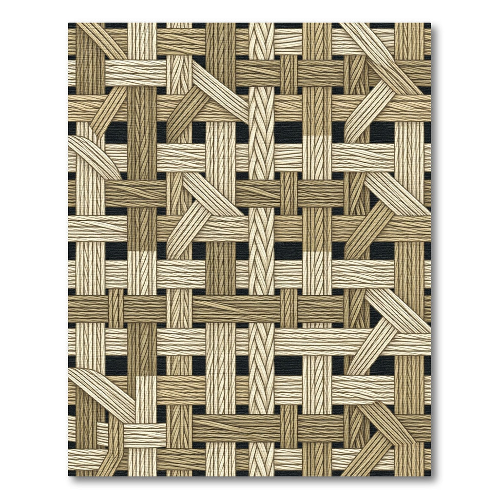Natural Woven Texture Interlocking Bars Rug