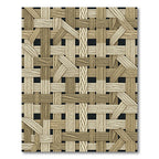 Natural Woven Texture Interlocking Bars Rug