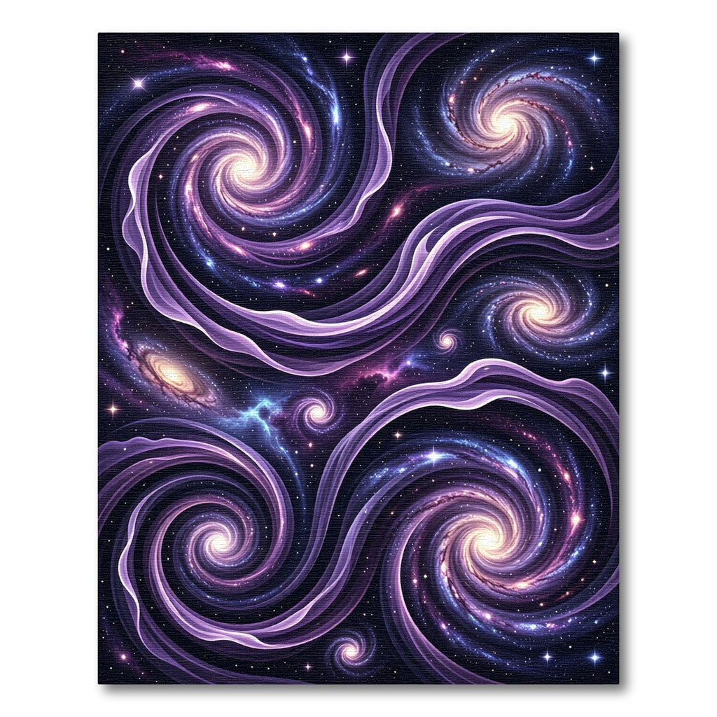 Ethereal Violet Spiral Nebula Swirl Rug