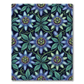 Dark Blue Passion Flower Botanical Rug