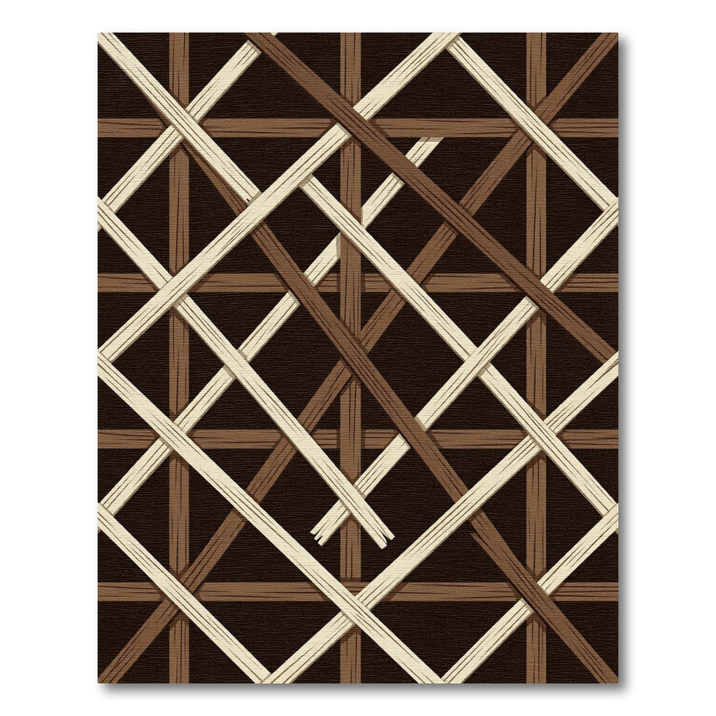 Woven Bamboo Lattice Pattern Rug
