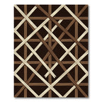 Woven Bamboo Lattice Pattern Rug
