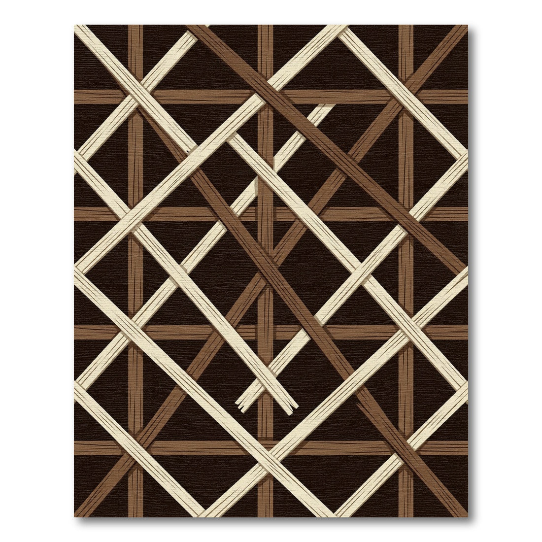 Woven Bamboo Lattice Pattern Rug