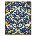 Ornate Royal Blue Floral Damask Rug