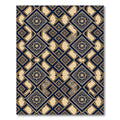 Navy Gold Traditional Geometric Medallion Rug