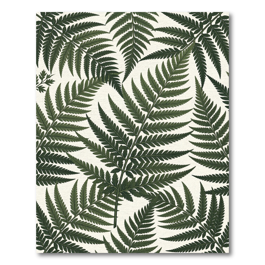 Lush Emerald Tropical Fern Forest Rug