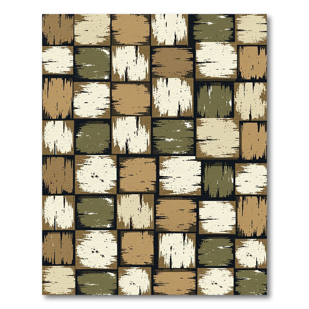 Rustic Earth Tones Tile Rug