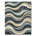 Gray Tan Swirling Abstract Wave Rug