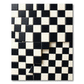 Modern Monochromatic Geometric Interlocking Checkered Grid Rug