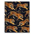 Bold Orange Tiger Stripe Repeating Rug