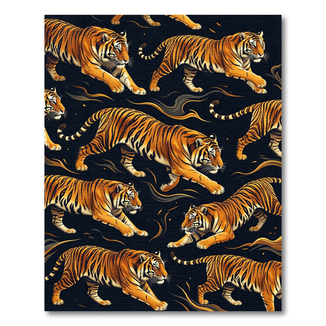 Bold Orange Tiger Stripe Repeating Rug