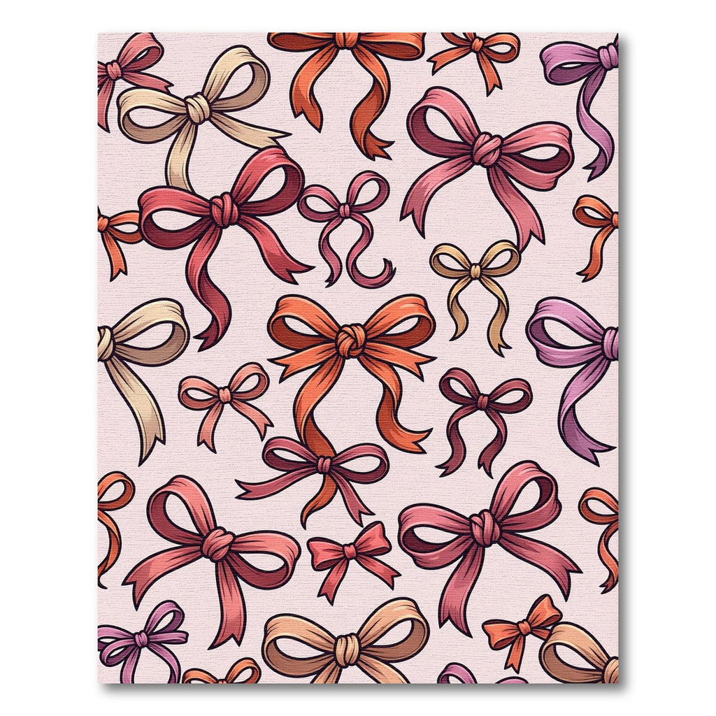 Soft Pink Whimsical Ribbon Bows Rug