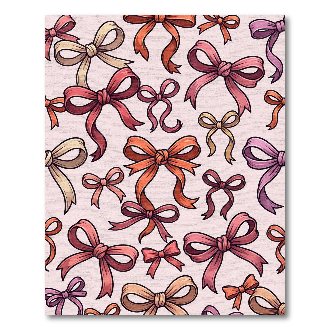 Soft Pink Whimsical Ribbon Bows Rug