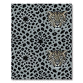 Leopard Head Gray Floral Medallion Rug