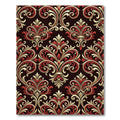 Red Gold Baroque Scroll Rug
