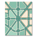Modern Mint Green Geometric Road Network Rug