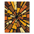 Retro Abstract Sunburst Brown Orange Rug