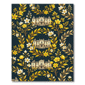 Golden Manor Blossoms on Dark Navy Rug