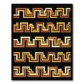 Retro Geometric Maze Lines Rug