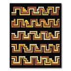 Retro Geometric Maze Lines Rug