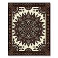 Earthy Brown Tribal Mandala Medallion Rug