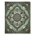 Sage Botanical Filigree Scroll Medallion Rug
