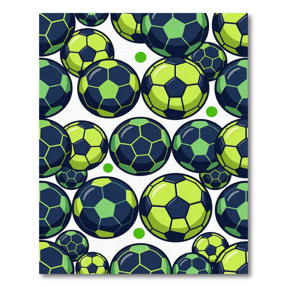 Vibrant Neon Soccer Ball Graphic Rug