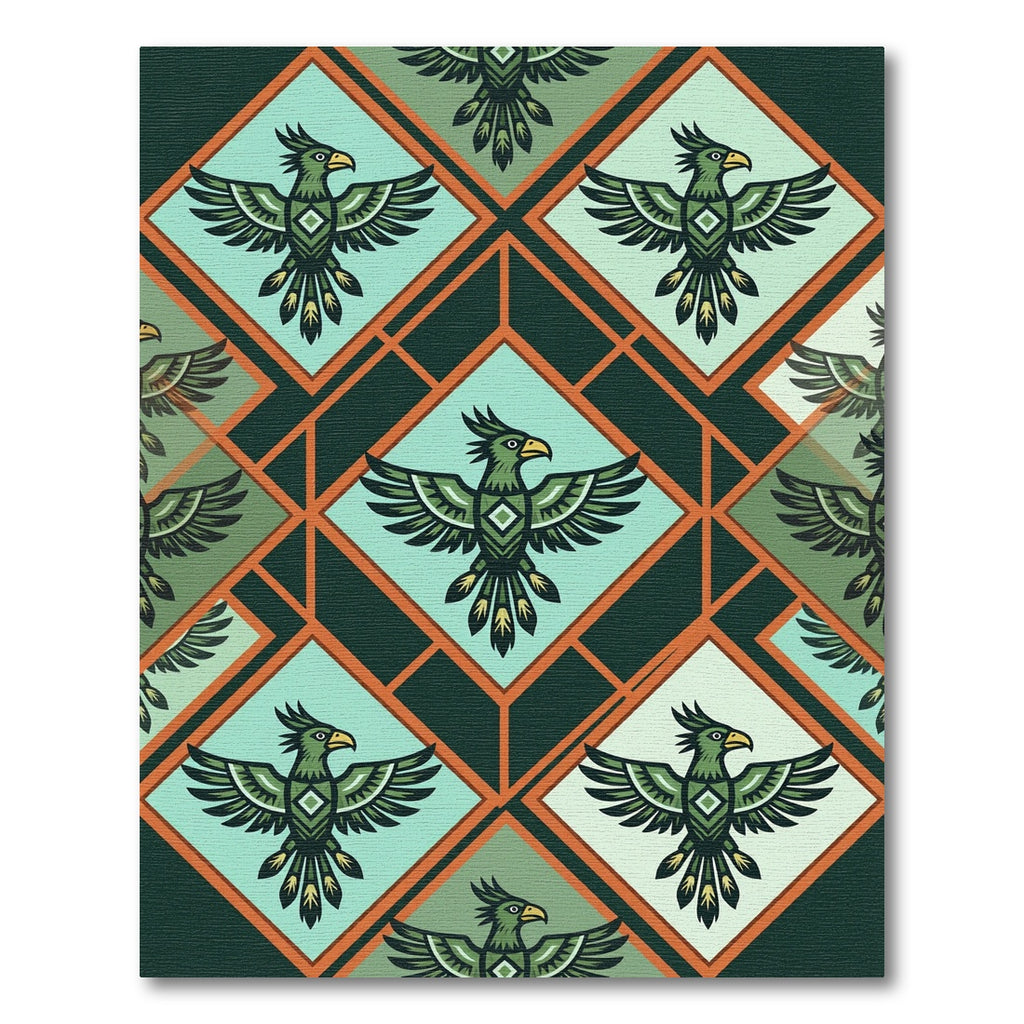 Green Eagle Diamond Geometric Arrangement Rug