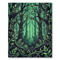 Enchanted Emerald Forest Willow Branch Rug