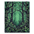 Enchanted Emerald Forest Willow Branch Rug