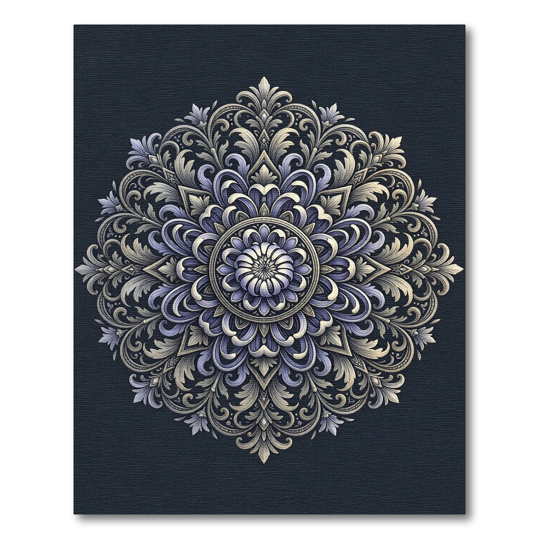Elegant Lavender Cream Swirl Medallion Rug