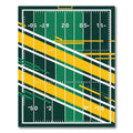 Modern Geometric Green and Yellow Field Rug