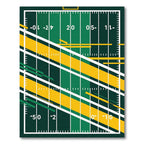 Modern Geometric Green and Yellow Field Rug