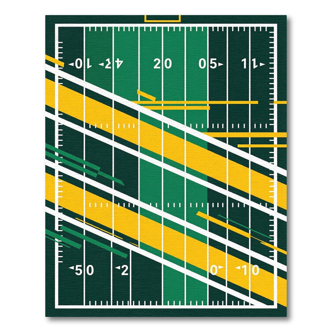 Modern Geometric Green and Yellow Field Rug