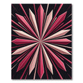 Crimson Pink Starburst Ray Rug