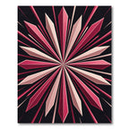 Crimson Pink Starburst Ray Rug