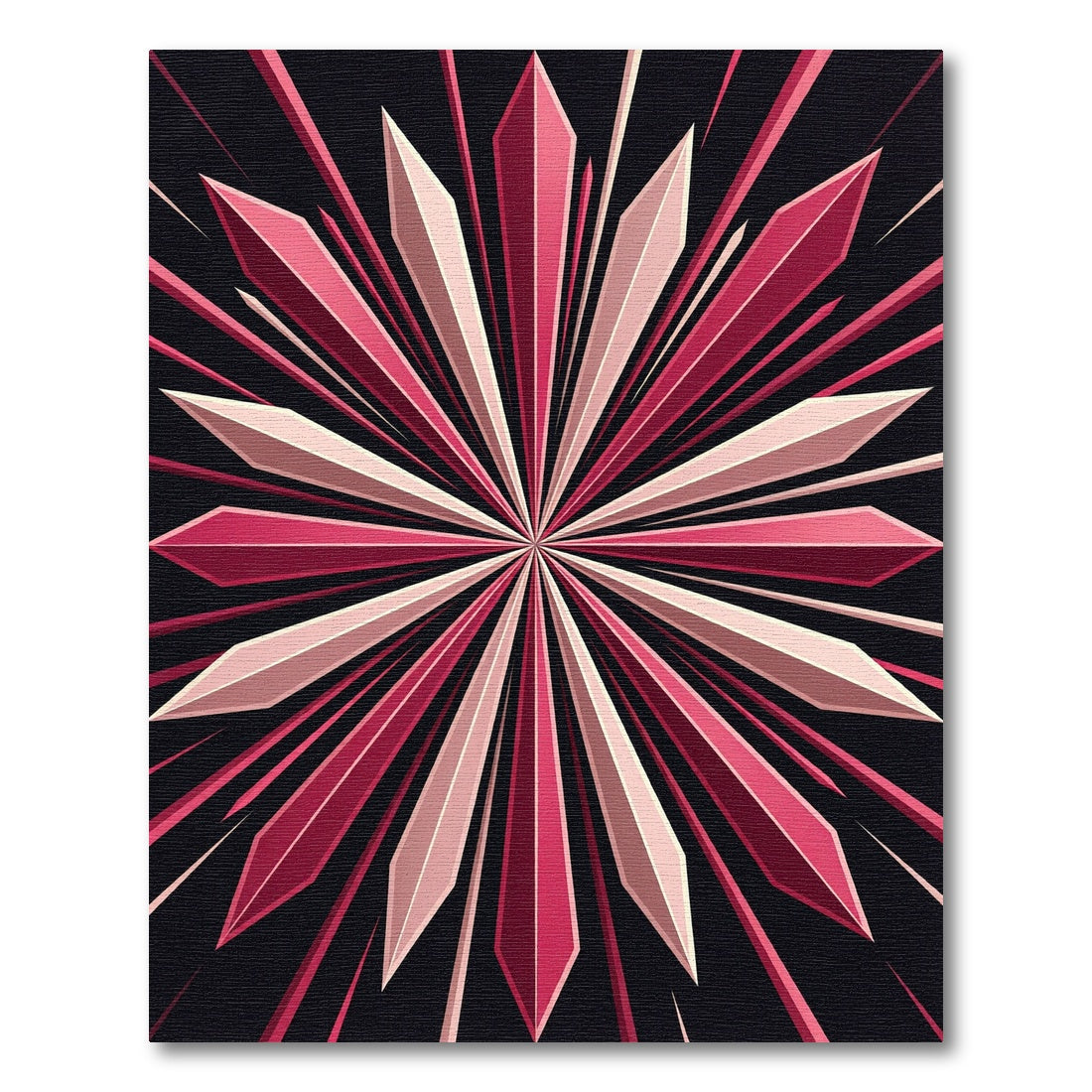 Crimson Pink Starburst Ray Rug