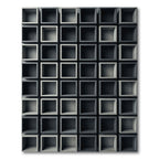 Minimalist Monochrome Architectural Cubic Grid Rug