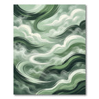Serene Sage Abstract Swirl Rug