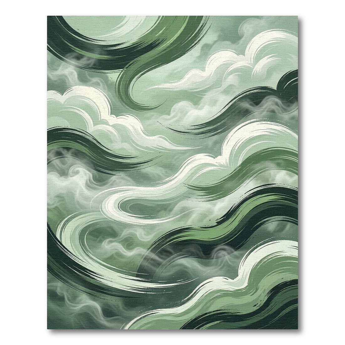 Serene Sage Abstract Swirl Rug