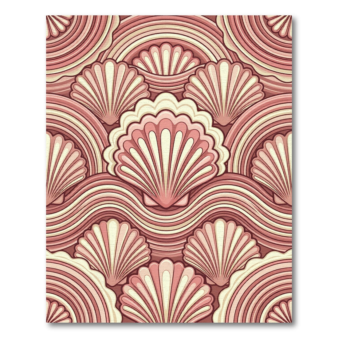 Art Deco Scalloped Shell Blush Rug