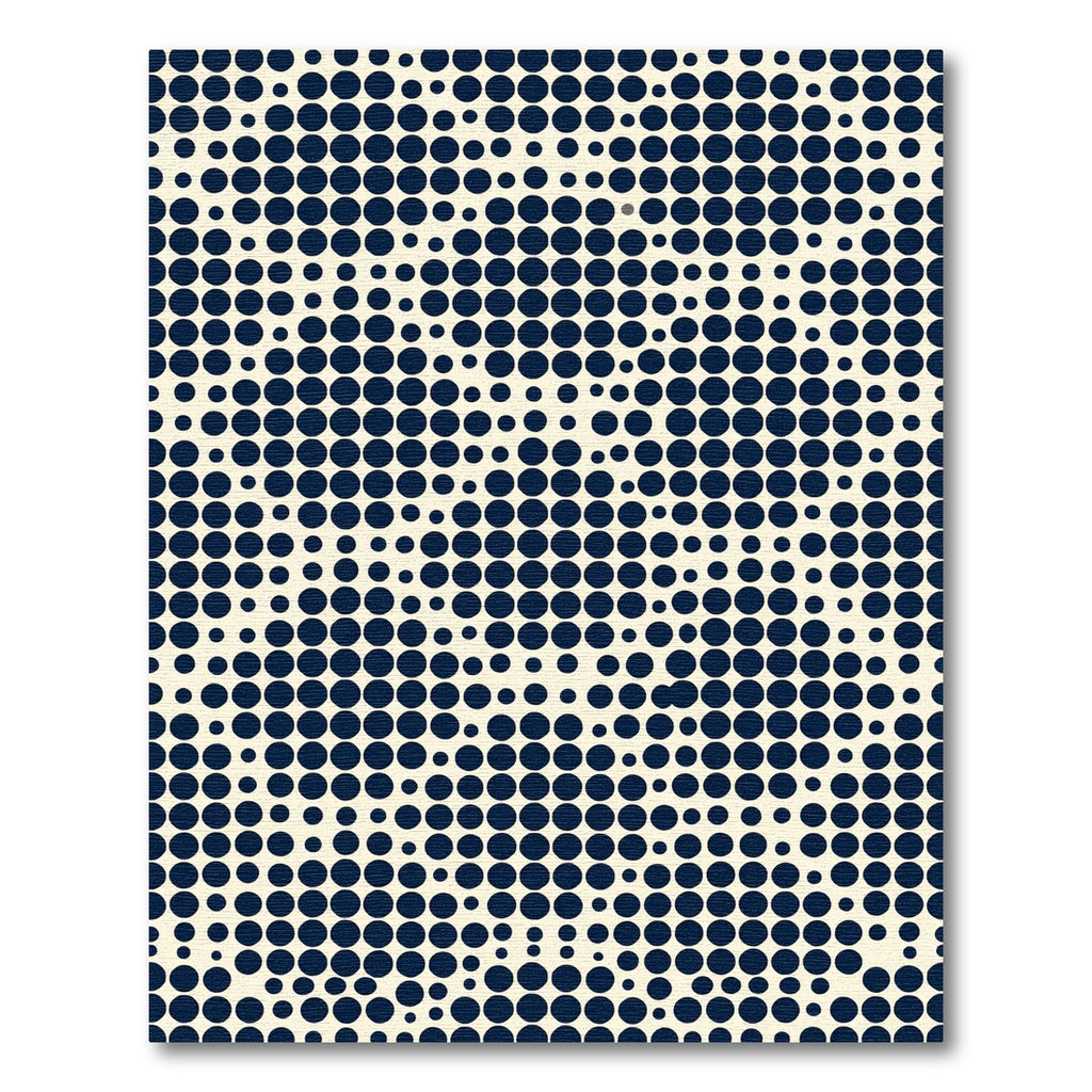 Modern Navy Blue Polka Dot Grid Rug
