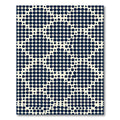 Modern Navy Blue Polka Dot Grid Rug
