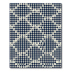 Modern Navy Blue Polka Dot Grid Rug