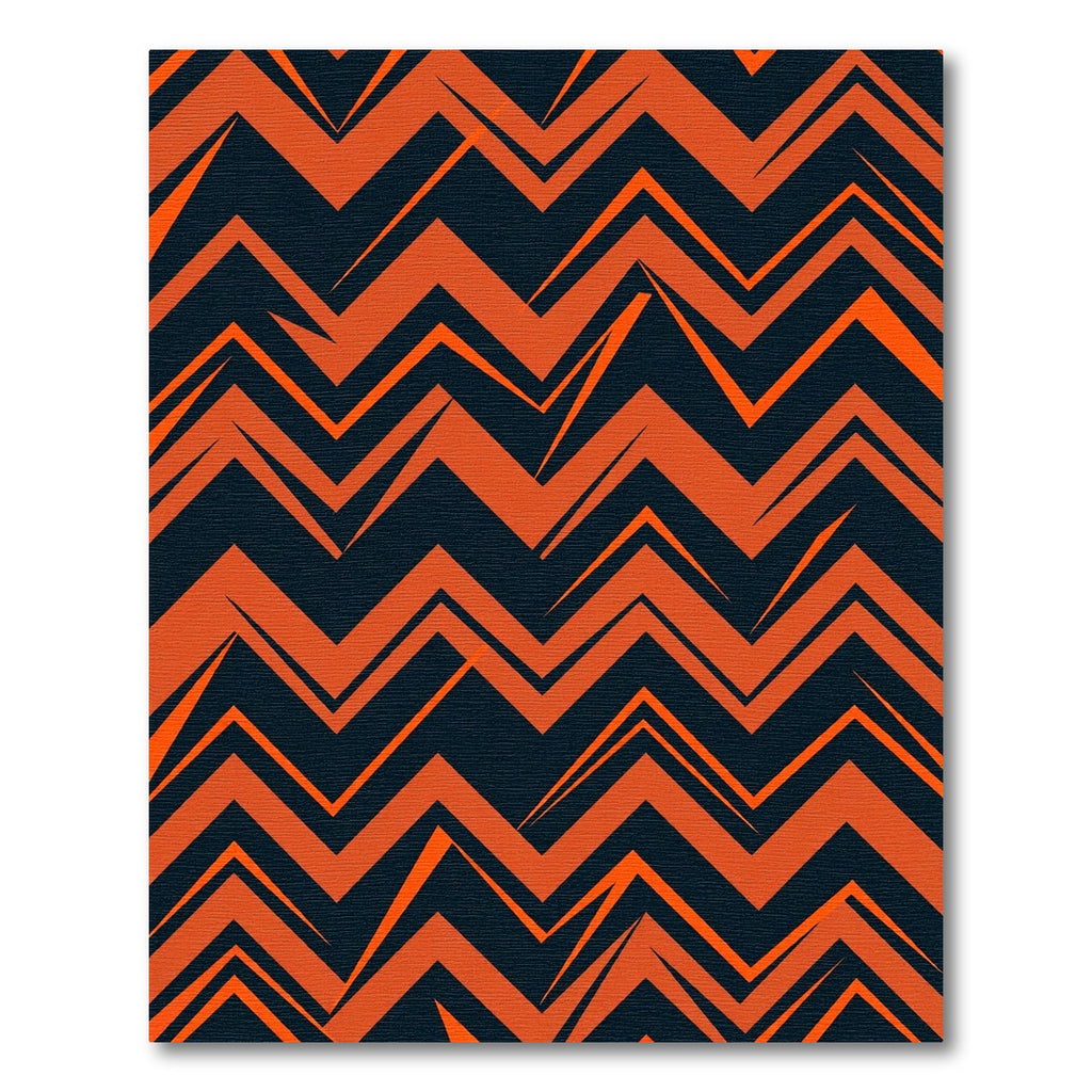 Bold Orange and Black Zigzag Chevron Rug
