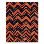 Bold Orange and Black Zigzag Chevron Rug
