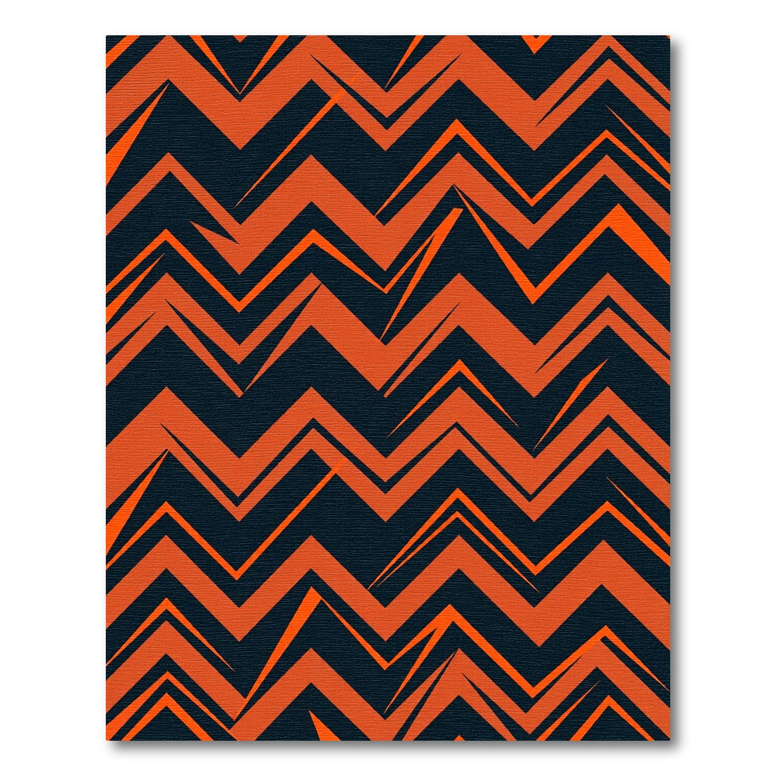Bold Orange and Black Zigzag Chevron Rug