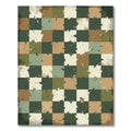 Earthy Checkered Paint Splatter Rug