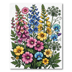 Vibrant Botanical Meadow Wildflower Garden Rug