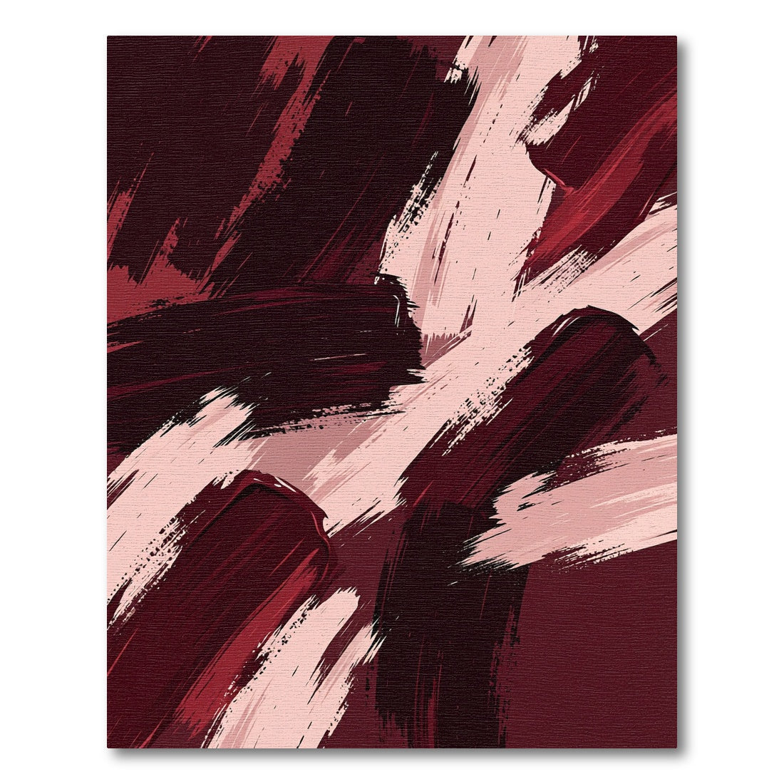 Abstract Burgundy and Blush Brushstrokes Rug